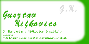 gusztav mifkovics business card